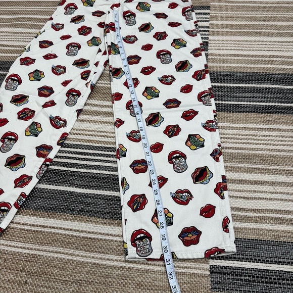 Wrangler Barrel 652 High Rise‎ Jeans Read My Lips Lip Print Cotton Size 25 x 31 - Picture 12 of 15
